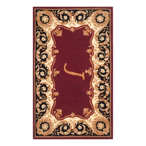 Safavieh Naples 5'-0&quot x 8'-0&quot Hand Tufted Wool Rug in Maroon / Beige