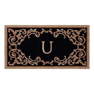 Safavieh Monogram 3'-0&quot x 6'-0&quot Hand Hooked Polypropylene Rug in Black