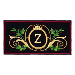 Safavieh Monogram3'-0&quot x 6'-0&quotHand Hooked Polypropylene Rug in Black/Multi-Color