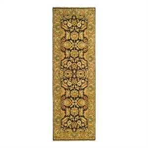 Safavieh Old World 2'-6&quot x 10'-0&quot Hand Knotted Wool Rug in Brown / Gold