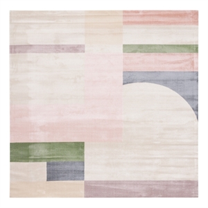 Safavieh Orwell 300 5'-3&quot x 5'-3&quot Power Loomed Polypropylene Rug in Beige / Pink