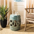 Safavieh Blue Green Ceramic Double Coin Stool in Blue