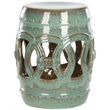 Safavieh Blue Green Ceramic Double Coin Stool in Blue