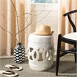 Safavieh White Ceramic Double Coin Stool in White