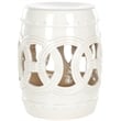 Safavieh White Ceramic Double Coin Stool in White