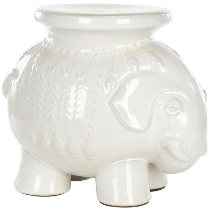 Safavieh Elephant Ceramic Garden Stool in White