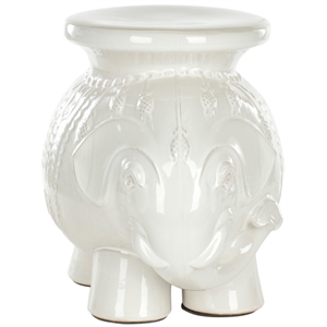 Safavieh Elephant Ceramic Garden Stool in White