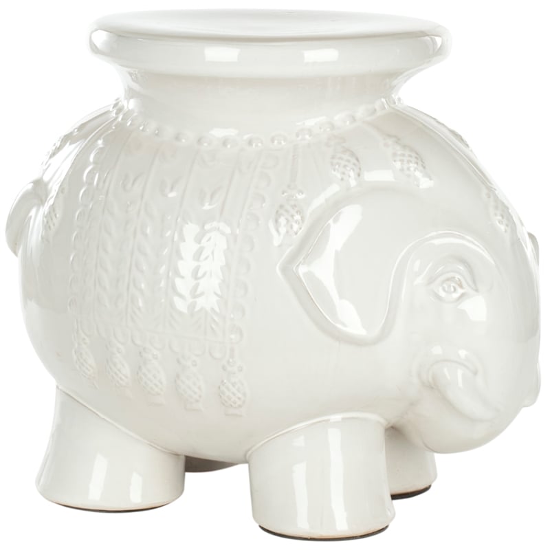 Safavieh Elephant Ceramic Garden Stool in White