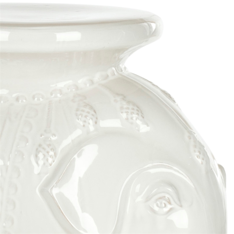 Safavieh Elephant Ceramic Garden Stool in White