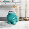 Safavieh Robin's Egg Blue Ceramic Elephant Stool in Blue