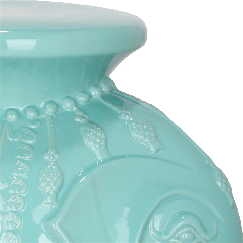 Safavieh Robin's Egg Blue Ceramic Elephant Stool in Blue