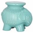 Safavieh Robin's Egg Blue Ceramic Elephant Stool in Blue