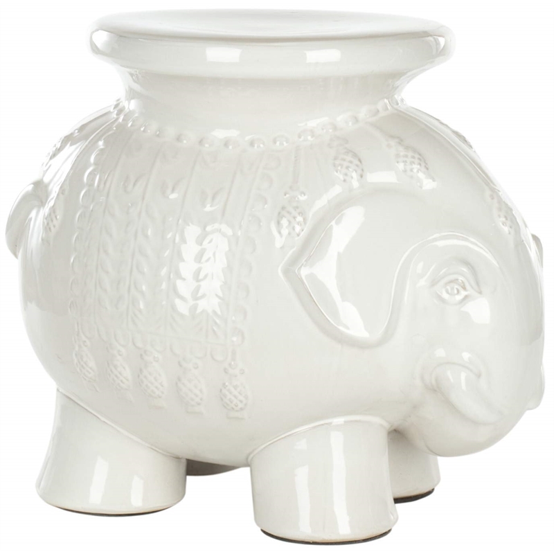 Safavieh Ceramic Elephant Stool in Navy
