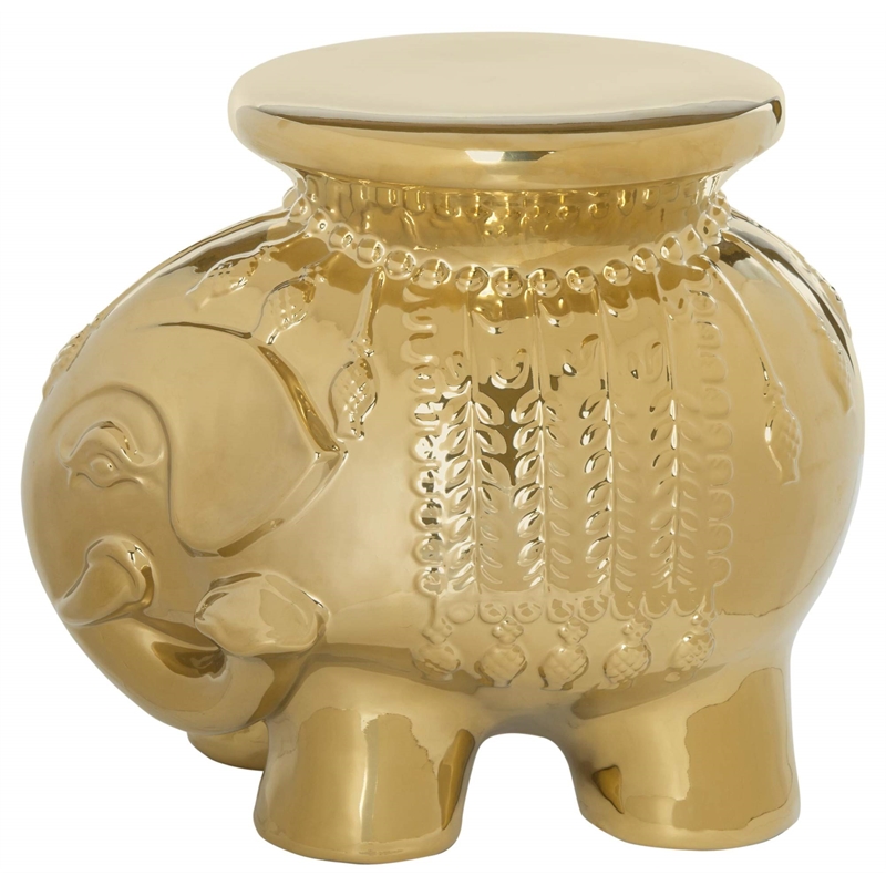 Safavieh Ceramic Elephant Stool in Navy