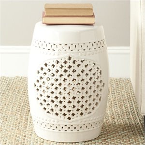 Quatrefoil Ceramic Garden Stool