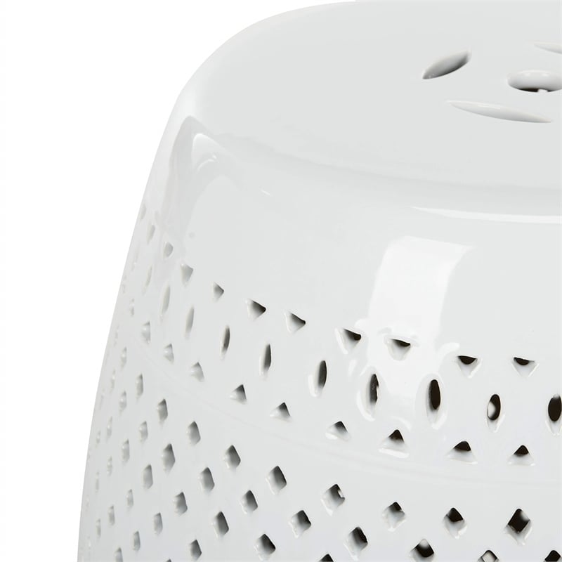 Safavieh Diamond Ceramic Garden Stool in White
