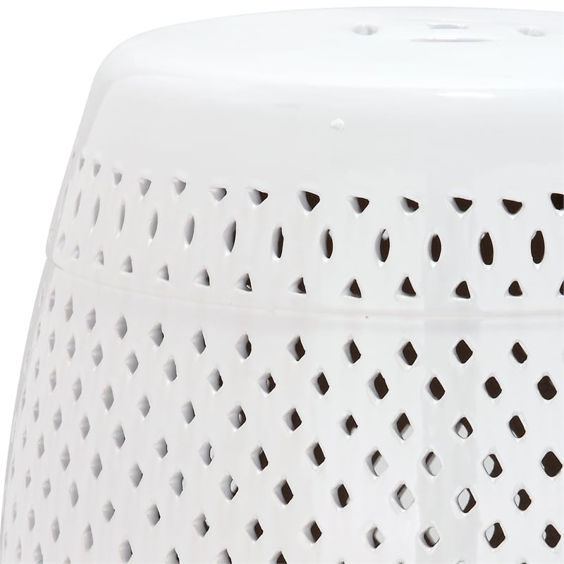 Safavieh Diamond Ceramic Garden Stool in White