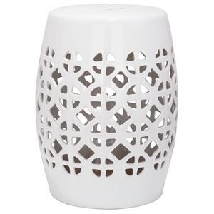 Safavieh Circle Lattice Ceramic Garden Stool in White