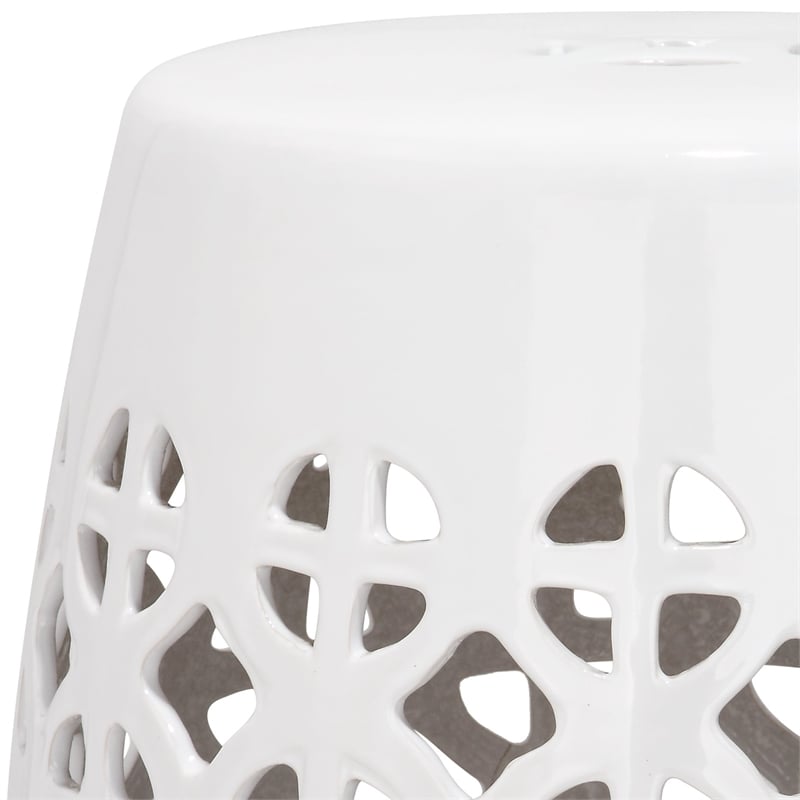 Safavieh Circle Lattice Ceramic Garden Stool in White
