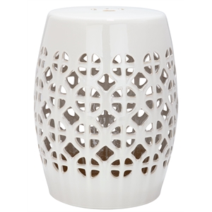 Safavieh Circle Lattice Ceramic Garden Stool in Cream