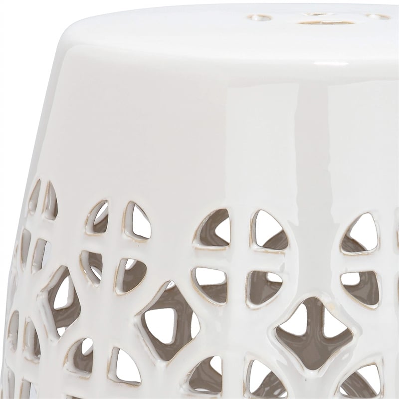 Safavieh Circle Lattice Ceramic Garden Stool in Cream