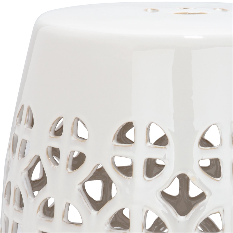 Safavieh Circle Lattice Ceramic Garden Stool in Cream