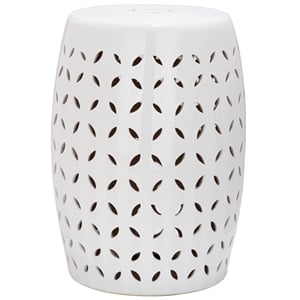 Safavieh Lattice Petal Ceramic Garden Stool in White