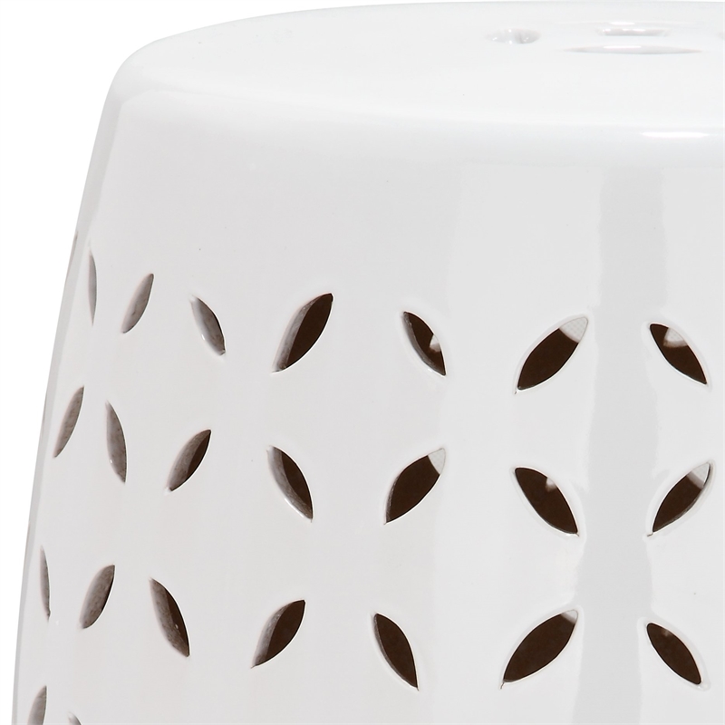 Safavieh Lattice Petal Ceramic Garden Stool in White