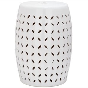safavieh lattice petal ceramic garden stool in white