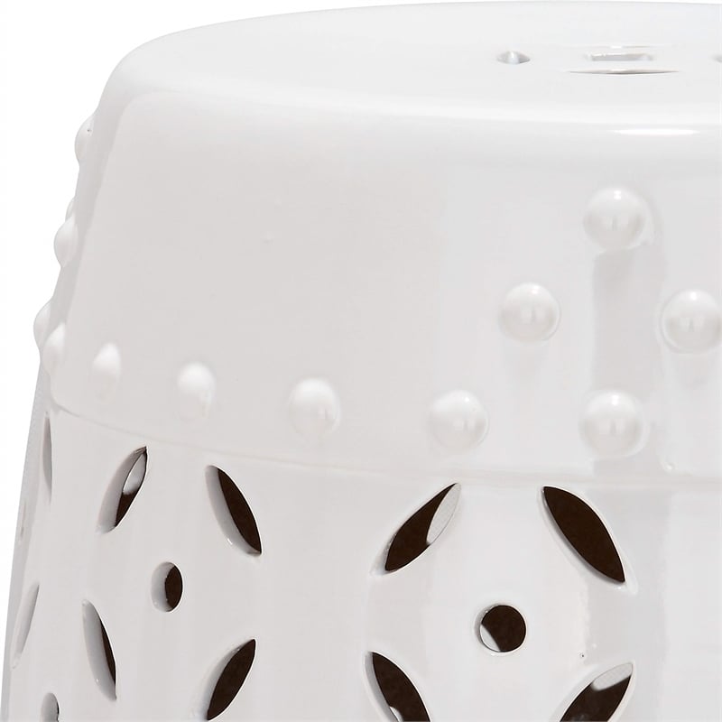 Safavieh Lattice Coin Ceramic Garden Stool in White