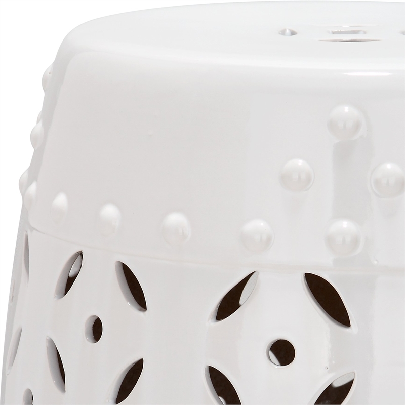 Safavieh Lattice Coin Ceramic Garden Stool in White