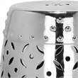Safavieh Lattice Coin Ceramic Garden Stool in Silver