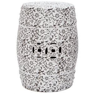 Safavieh Ceramic Garden Stool with Flower and Vine Design