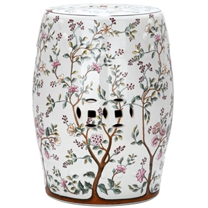 Safavieh Ceramic Blooming Tree Garden Stool with Flower Tree Pattern
