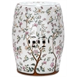 Safavieh Blooming Tree Ceramic Garden Stool in White / Multi-Color