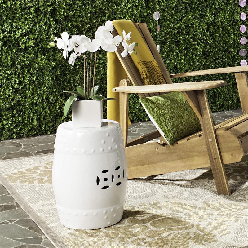 Safavieh Modern Ming Ceramic Garden Stool in White