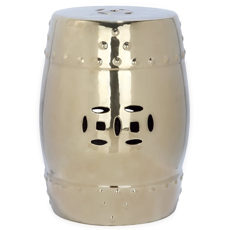 Safavieh Modern Ming Ceramic Garden Stool in Gold