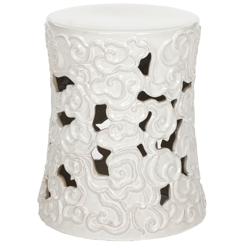 Safavieh Ceramic Garden Stool in White