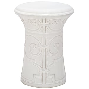 Safavieh Imperial Scroll Ceramic Garden Stool in White