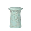 Safavieh Imperial Scroll Ceramic Garden Stool in Light Aqua
