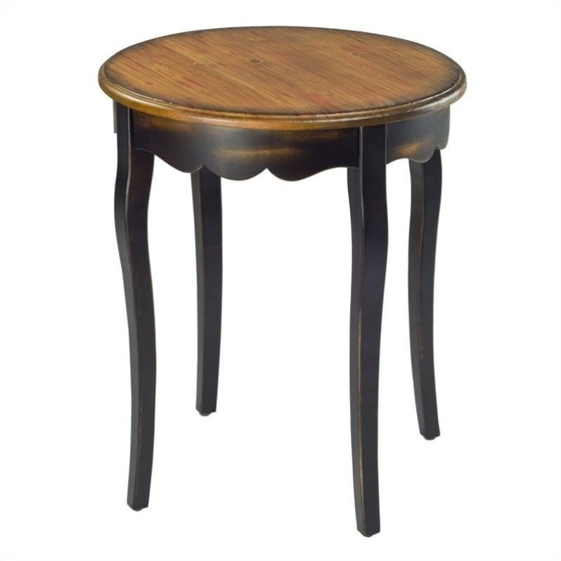 Safavieh Kailey Round Side Table in Cherry and Black - AMH4020A