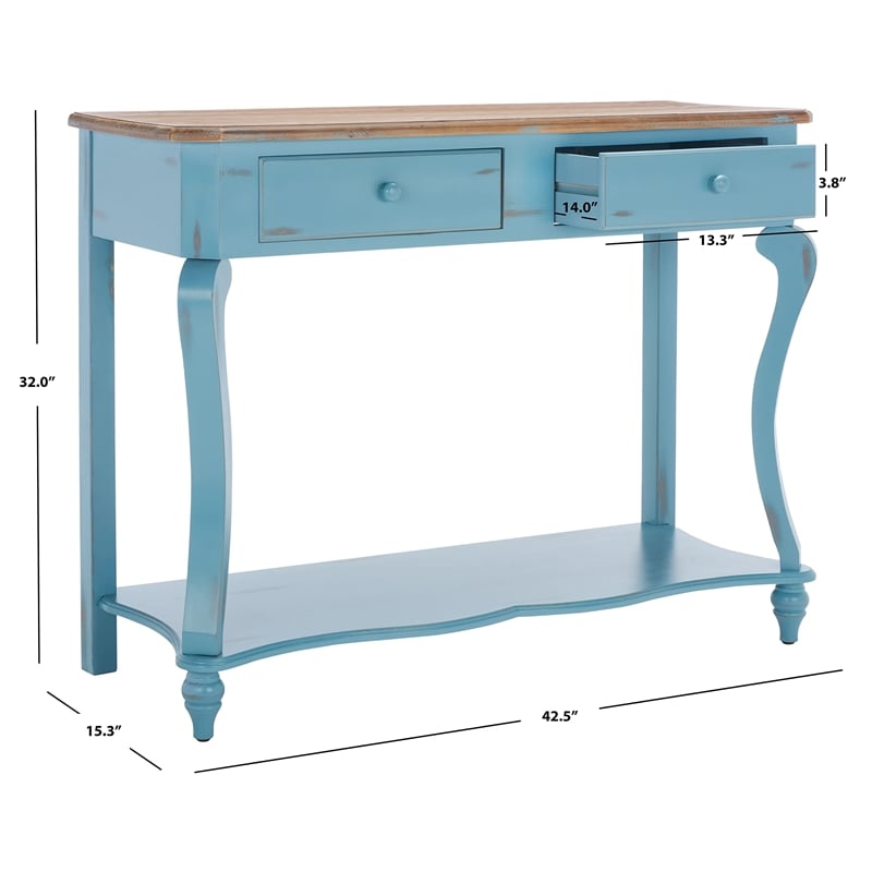 Safavieh Katie Wood Console Table in Dark Brown