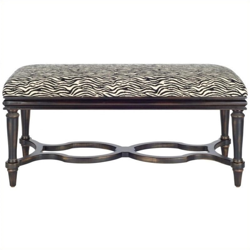 Safavieh Garret Zebra Wood Bench in Black and Zebra   AMH4031A