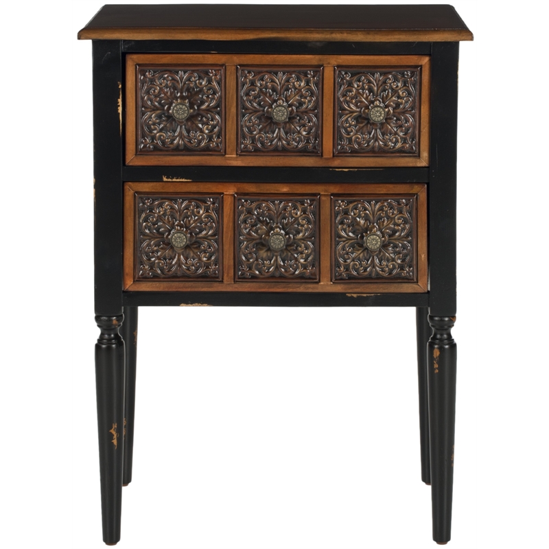 Safavieh Kenneth Birch and Iron Side Table in Dark Brown