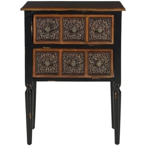 Safavieh Kenneth Birch and Iron Side Table in Dark Brown