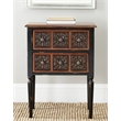 Safavieh Kenneth Birch and Iron Side Table in Dark Brown