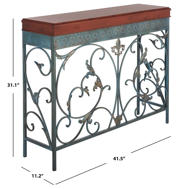 Safavieh Cynthia Birch and Iron Console in Brown