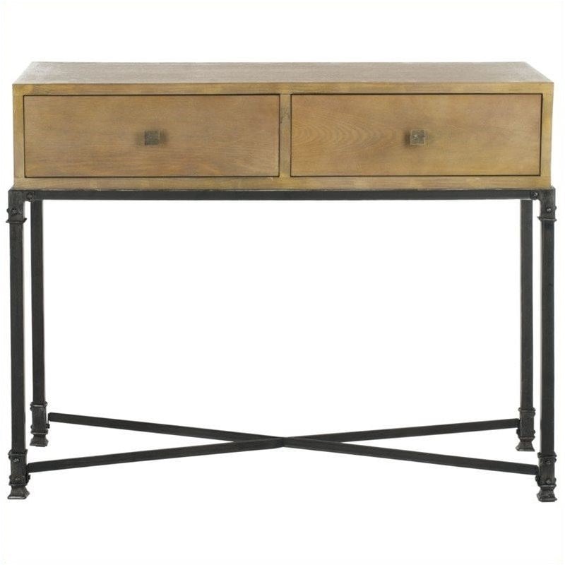 Safavieh Julian Ash Wood Console in Natural Color   AMH4103A