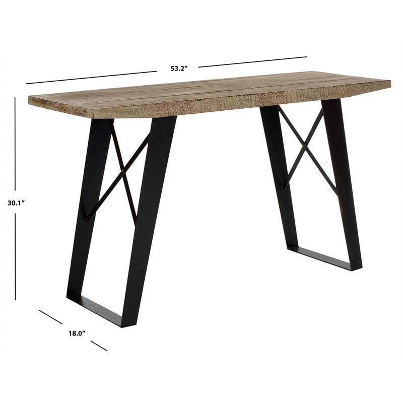 Safavieh Waldo Fir Wood Console in Natural Color and Black