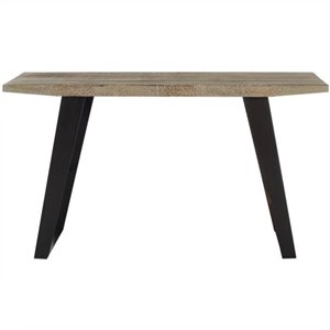 safavieh waldo fir wood console in natural color and black